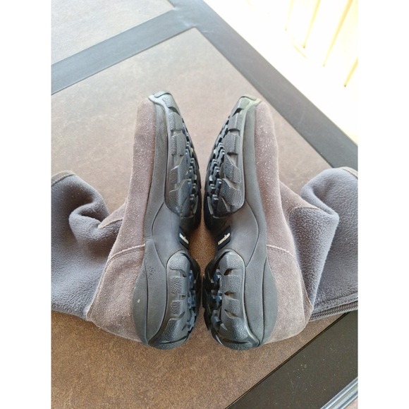 Lands' Ends 93160 Winter Boots Womens Size 7 Mid Calf Zip Gray Suede And Fleece - Picture 4 of 12